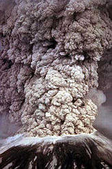 image of volcano erupting